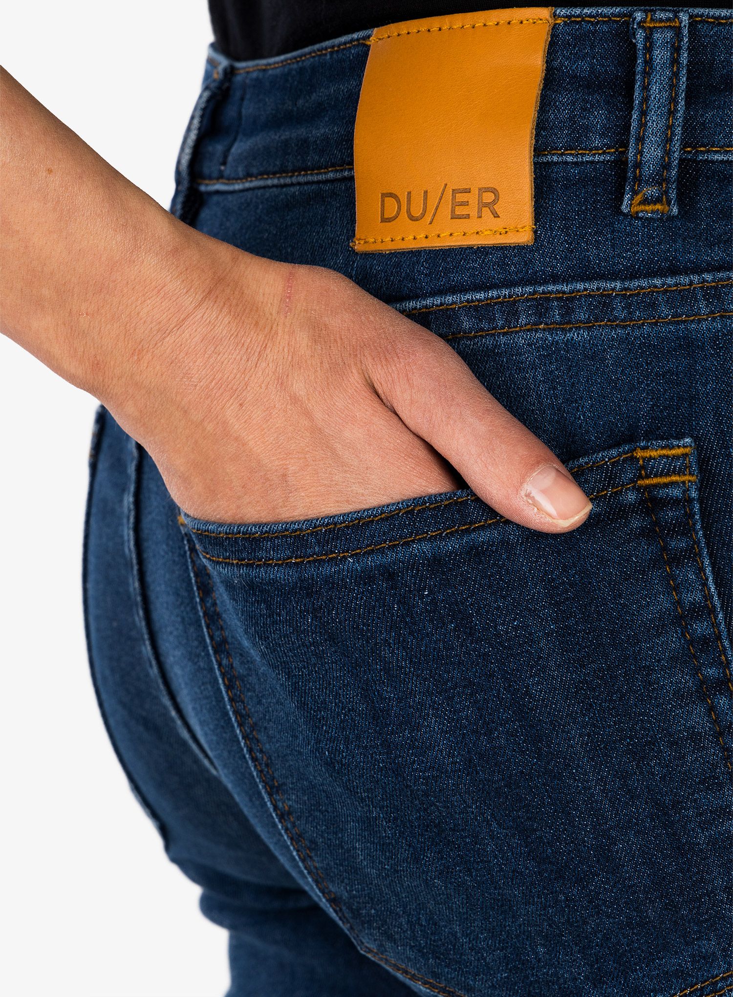Dámské kalhoty DUER Performance Denim Slim Straight - aged stone