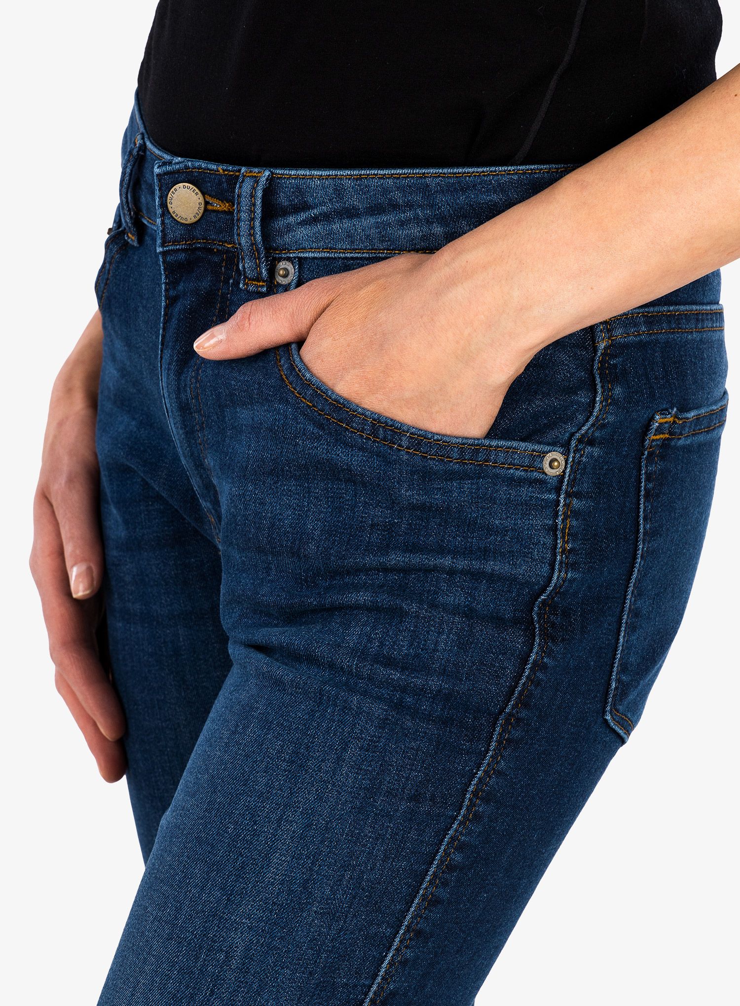 Dámské kalhoty DUER Performance Denim Slim Straight - aged stone
