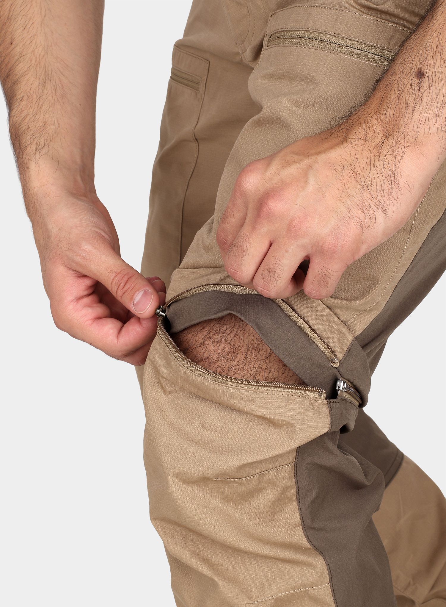 Kalhoty Fjallraven Abisko Lite Trekking Zip-Off - sand/tarmac