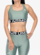 Sportovní podprsenka Under Armour HeatGear Authentics Mid Branded Bra - silica green/white