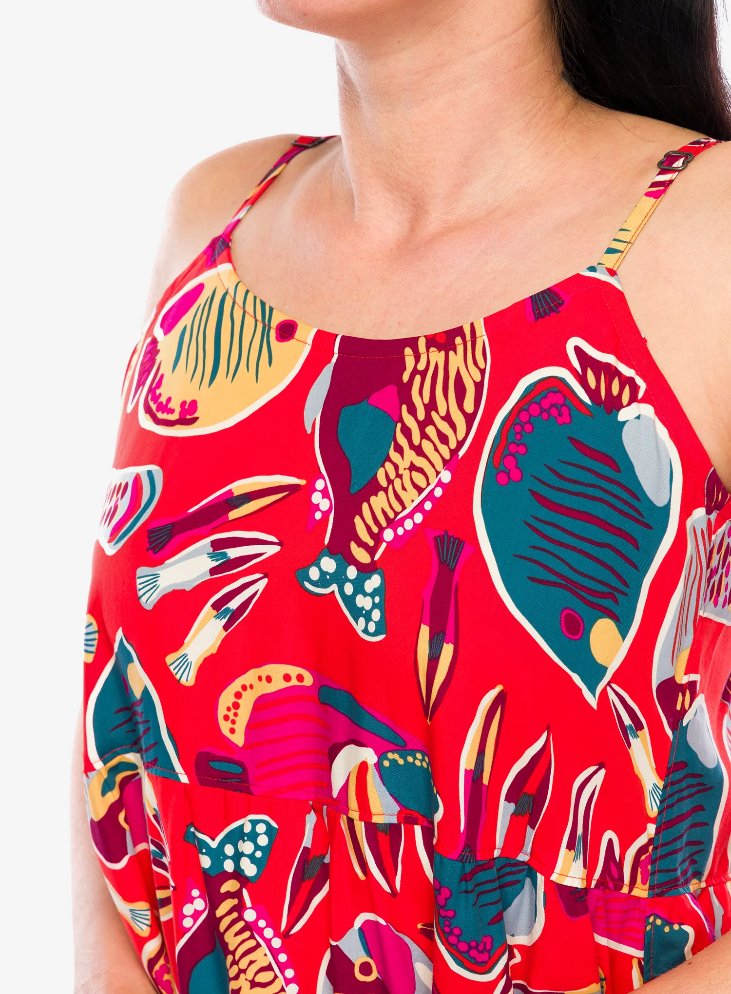 Turistické šaty Patagonia Tidal Threads Dress - wrasse/pollinator orange