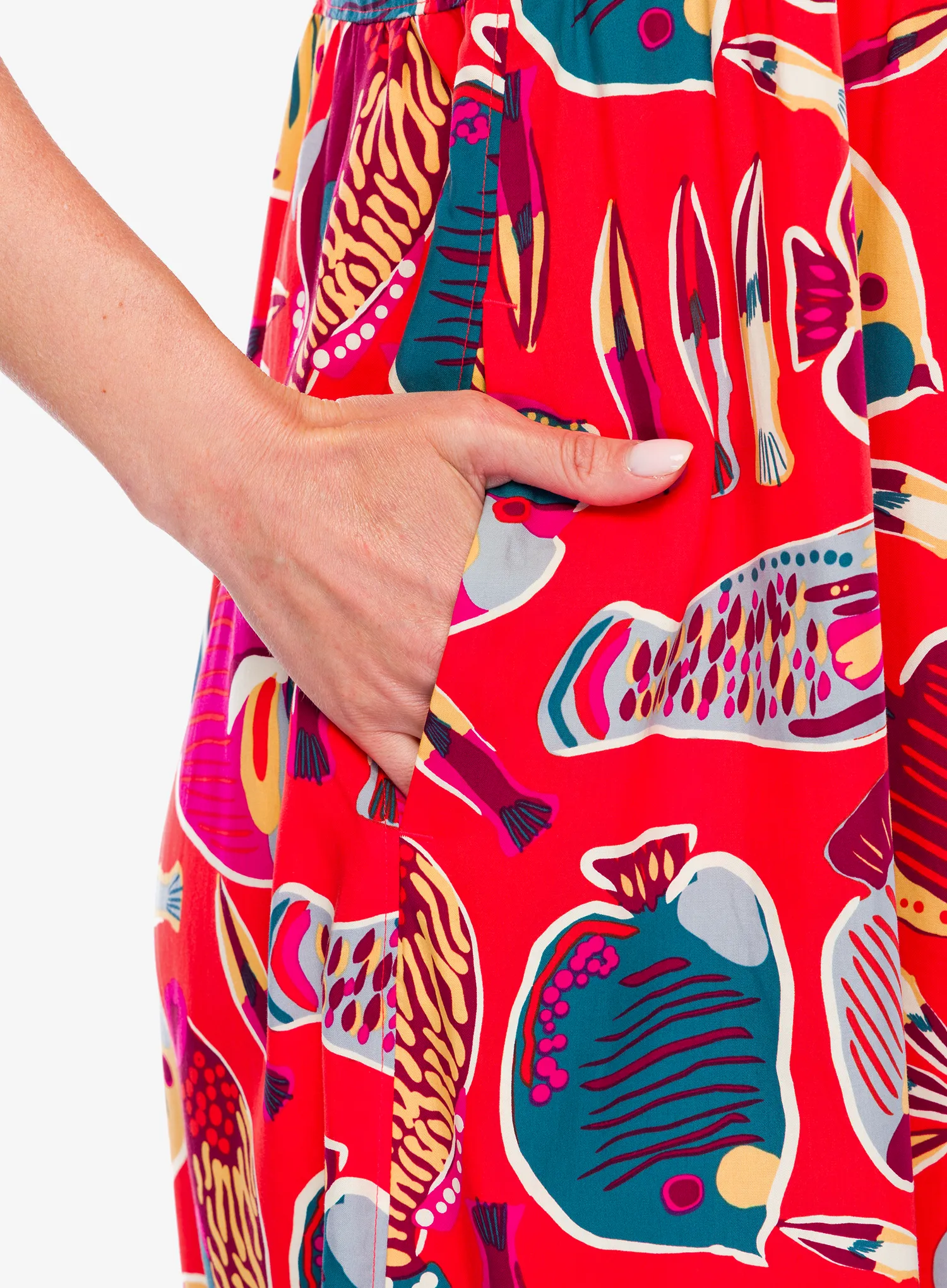 Turistické šaty Patagonia Tidal Threads Dress - wrasse/pollinator orange