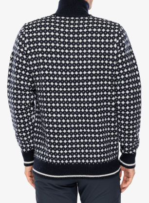 Vlněný svetr Dovre Knitted Zip Pullover - multicolour