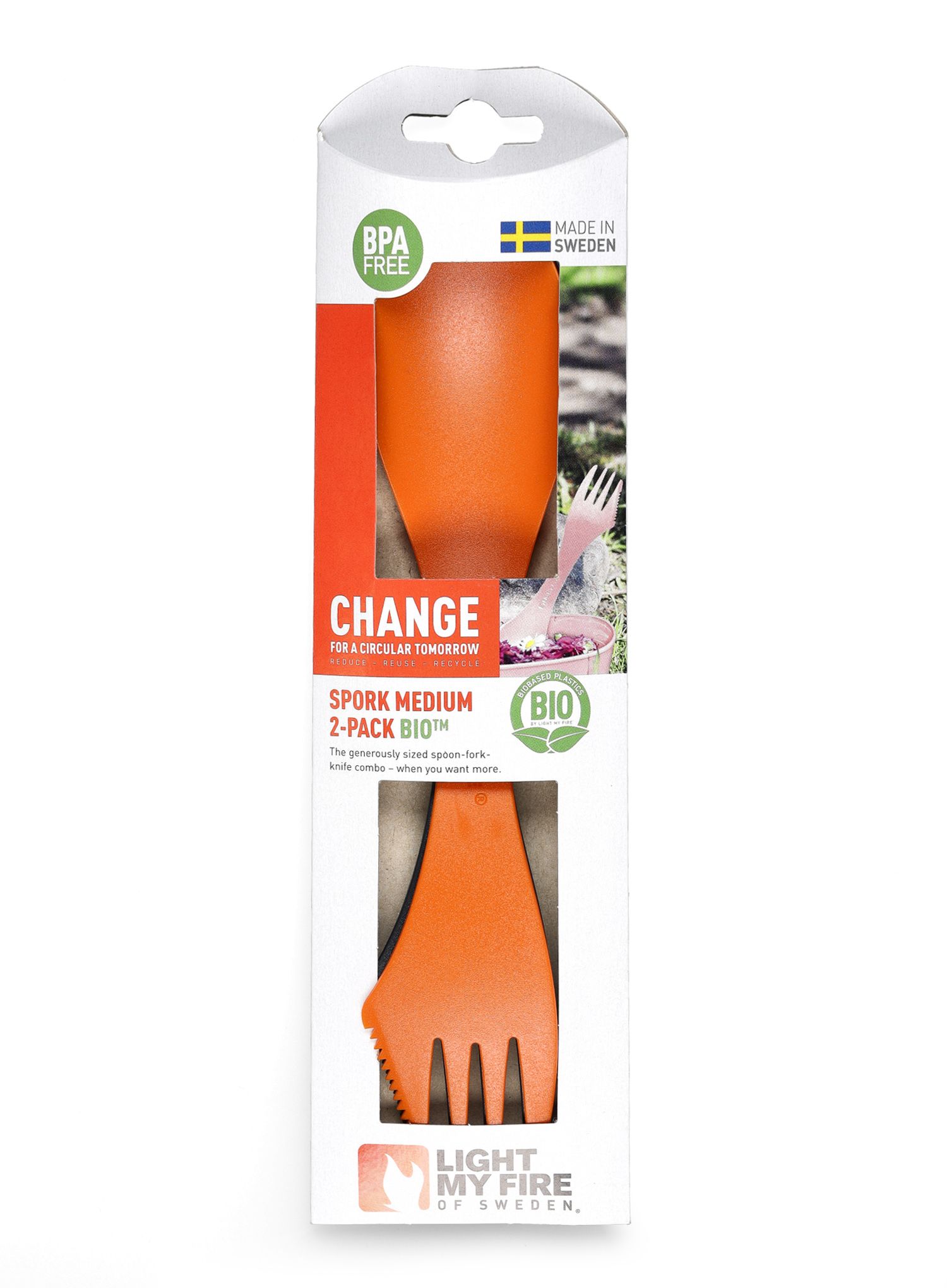 Příbory Light My Fire Spork Medium Bio 2 szt. - orange