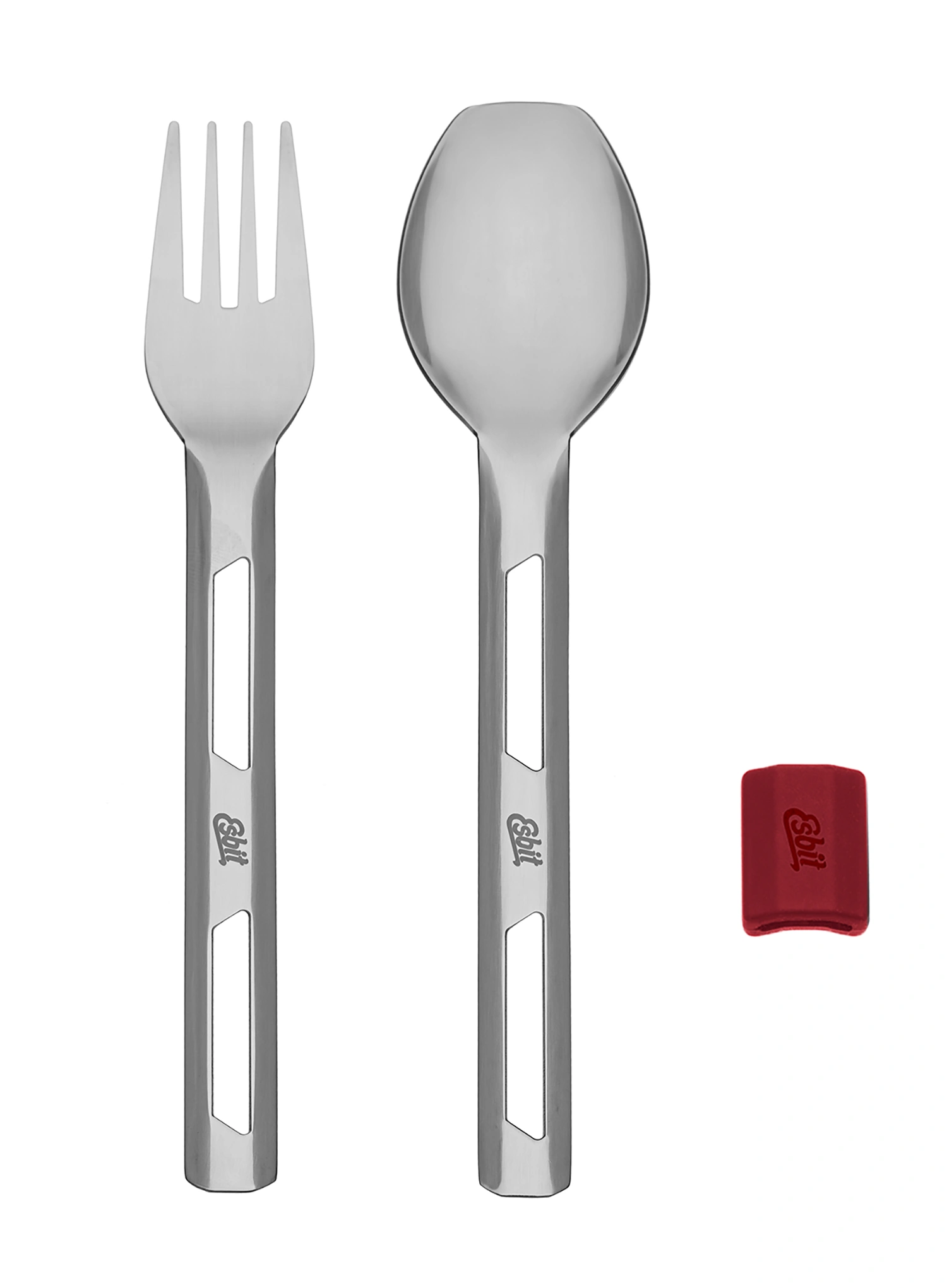 Jídelní příbor Esbit Cutlery Set Incl. Silicone Band L - burgundy