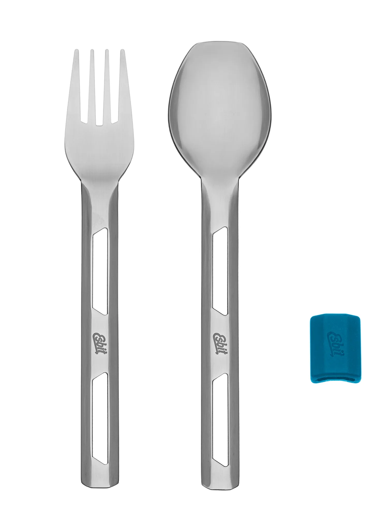 Jídelní příbor Esbit Cutlery Set Incl. Silicone Band L - polar blue