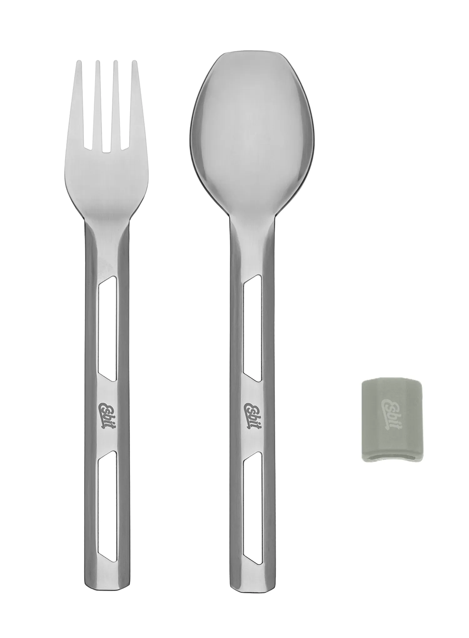 Jídelní příbor Esbit Cutlery Set Incl. Silicone Band L - stone grey