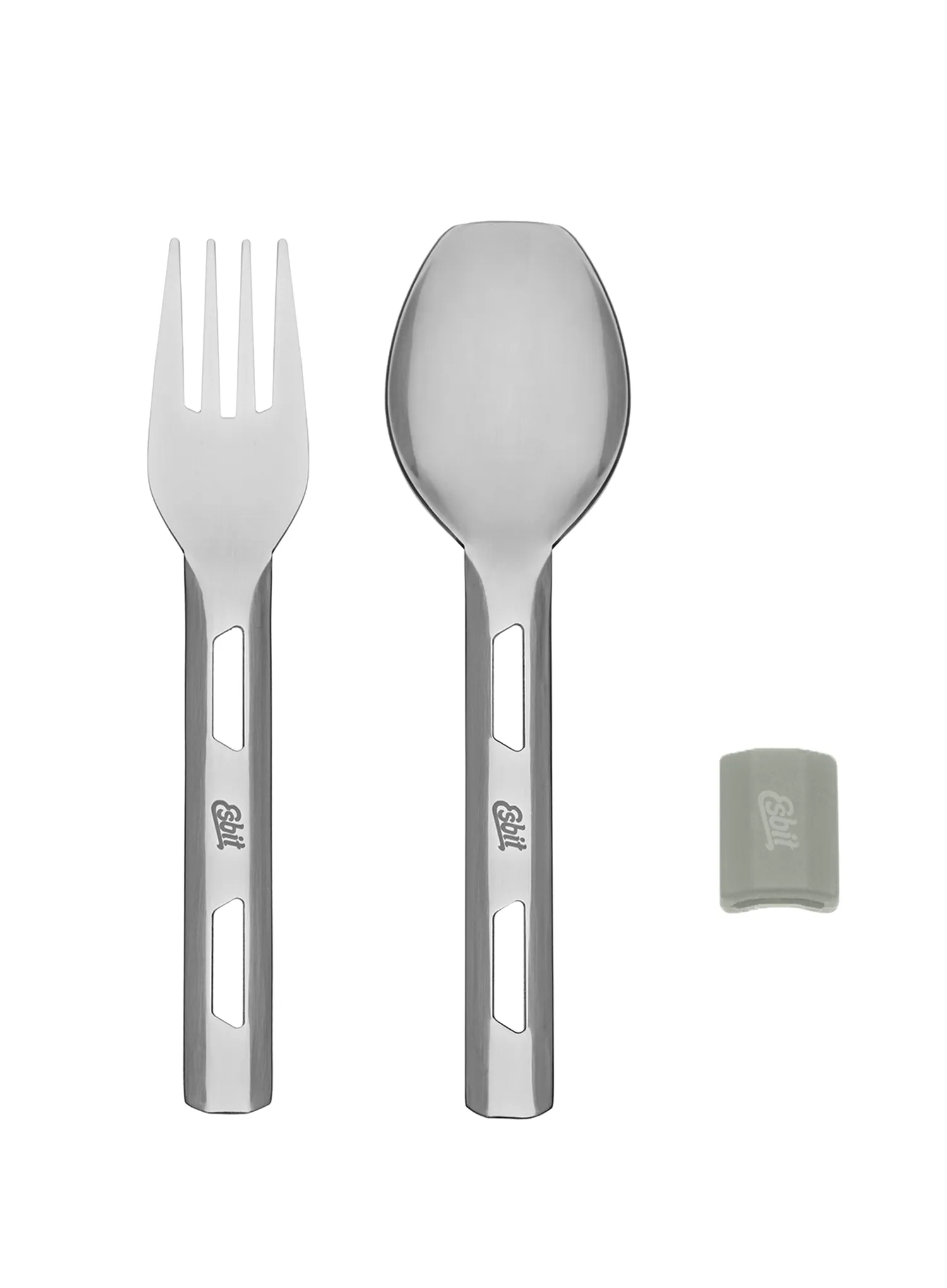 Jídelní příbor Esbit Cutlery Set Incl. Silicone Band S - stone grey
