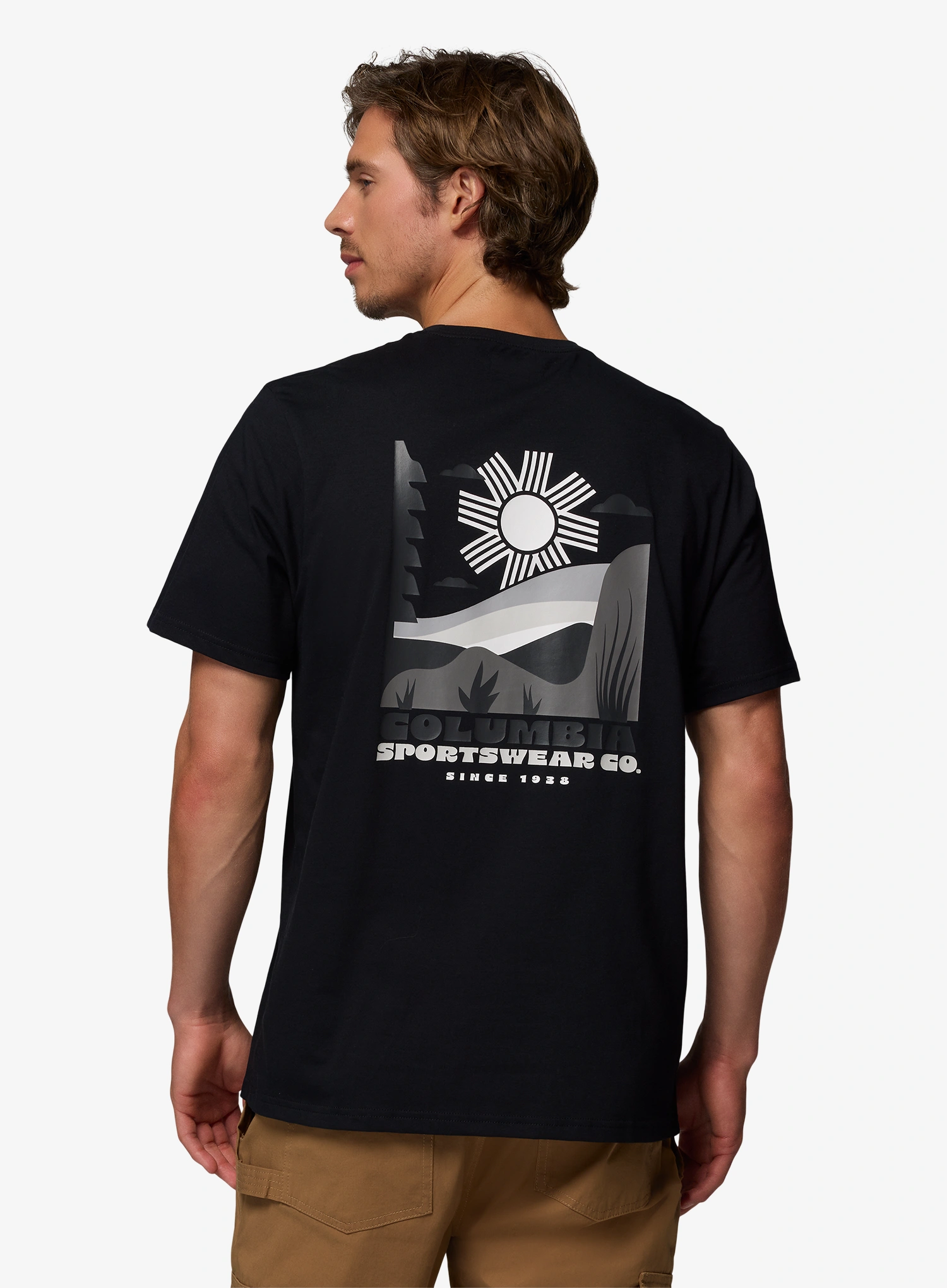 Bavlněné tričko Columbia CSC Outdoor Back Graphic Tee - black/shining sandscape