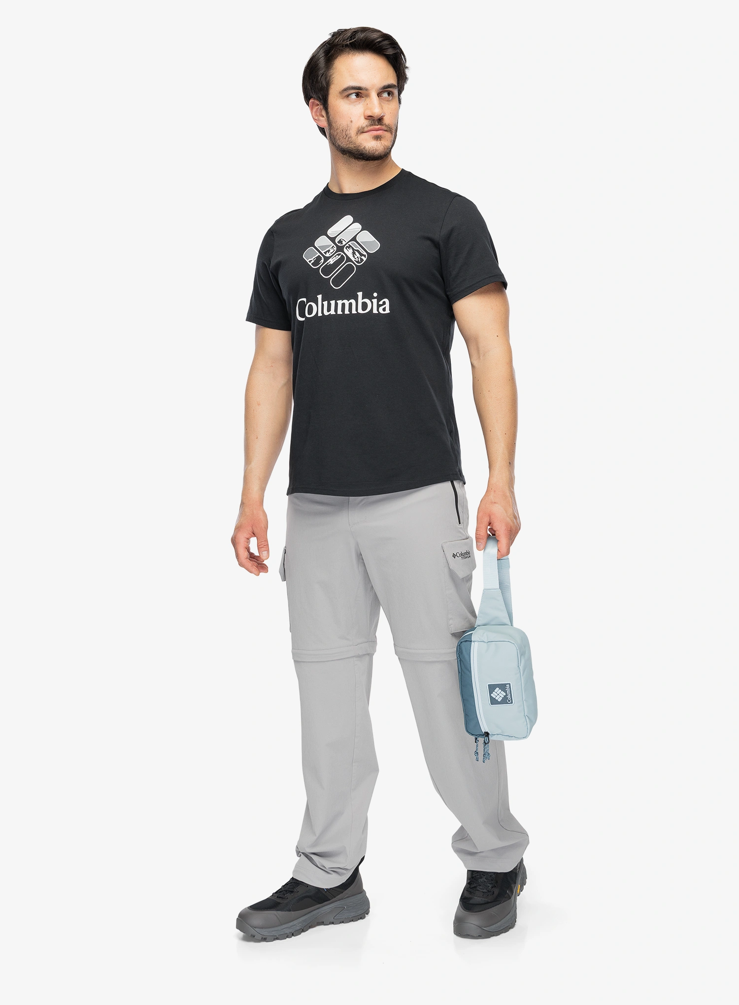 Bavlněné tričko Columbia CSC Seasonal Graphic Tee - black/heavenly stacked gem