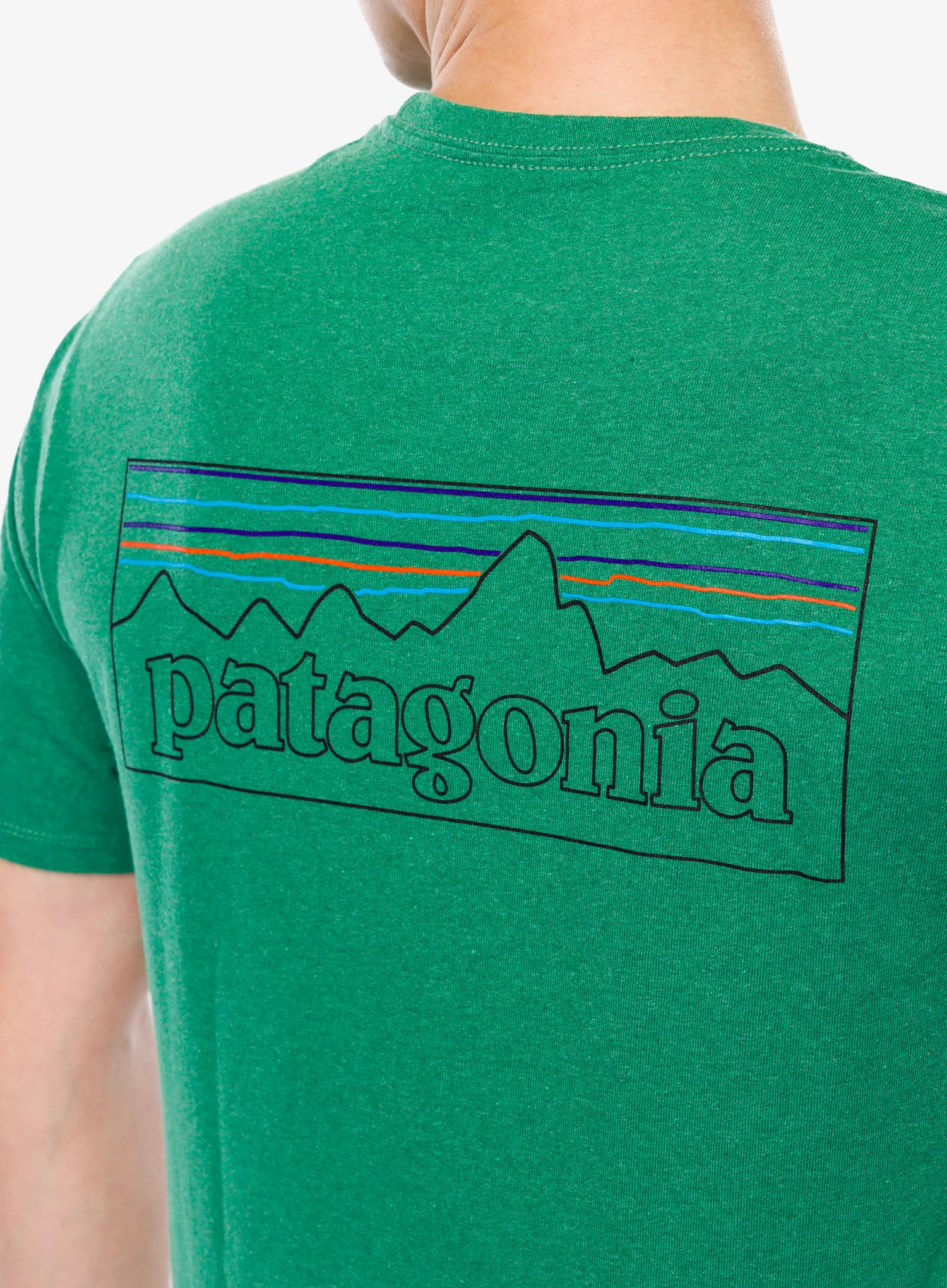 Tričko s potiskem Patagonia P-6 Logo Responsibili-Tee - p-6 outline/heartleaf green