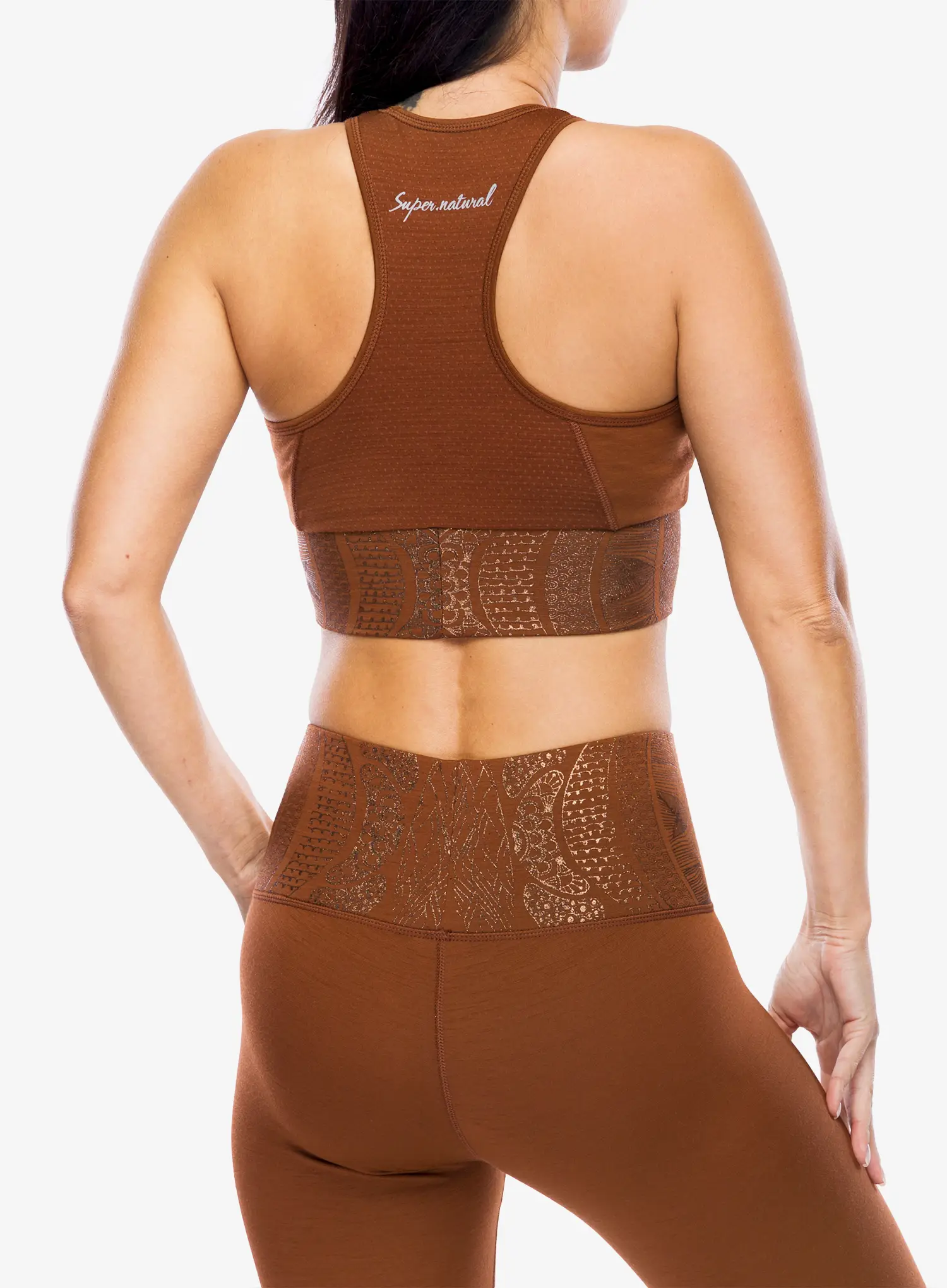 Dámský top Super.natural Arabesque Lf Top - horn brown/copper