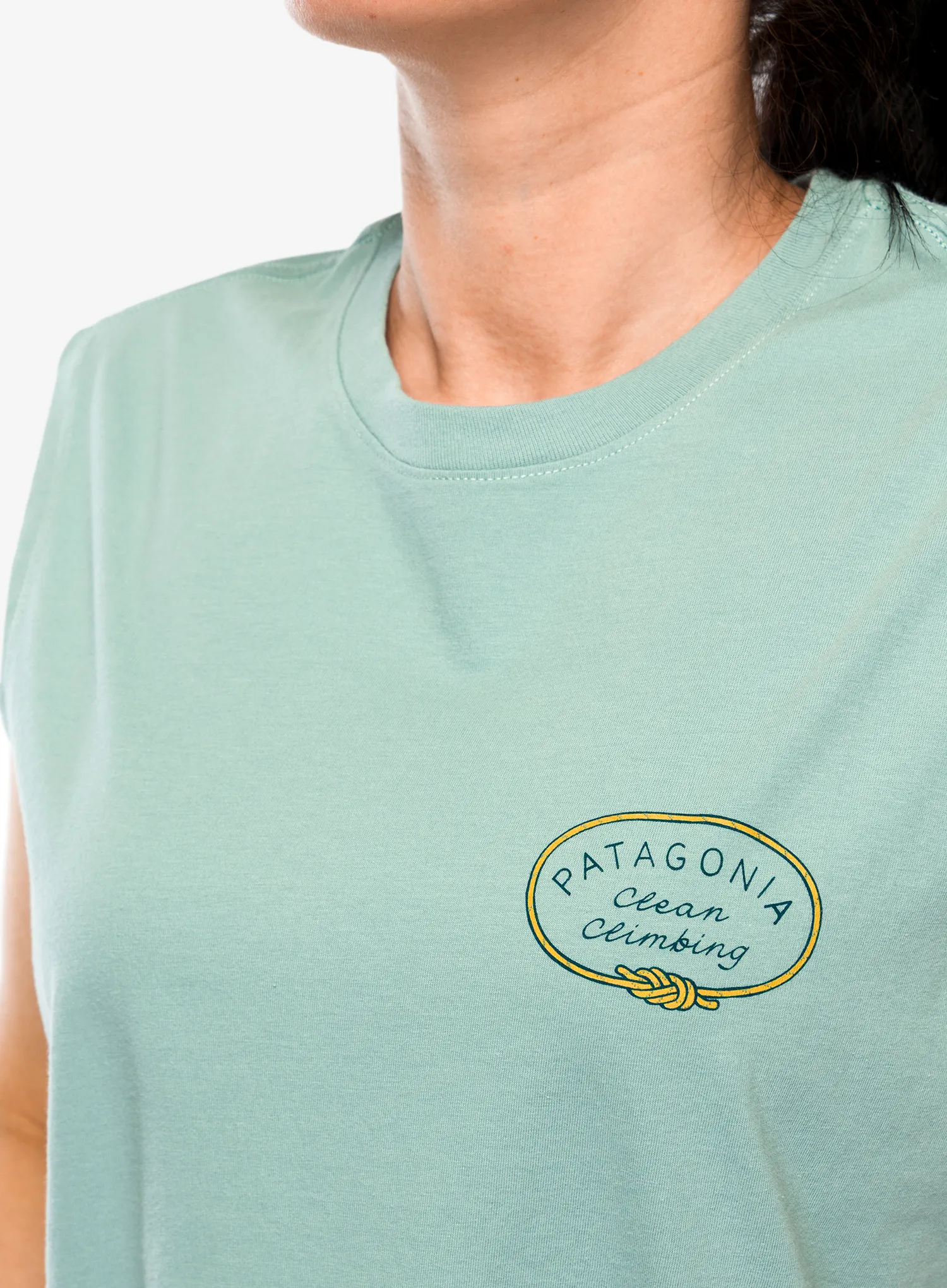 Dámský lezecký top Patagonia Clean Climb Roots Boxy Organic Tank - thermal blue