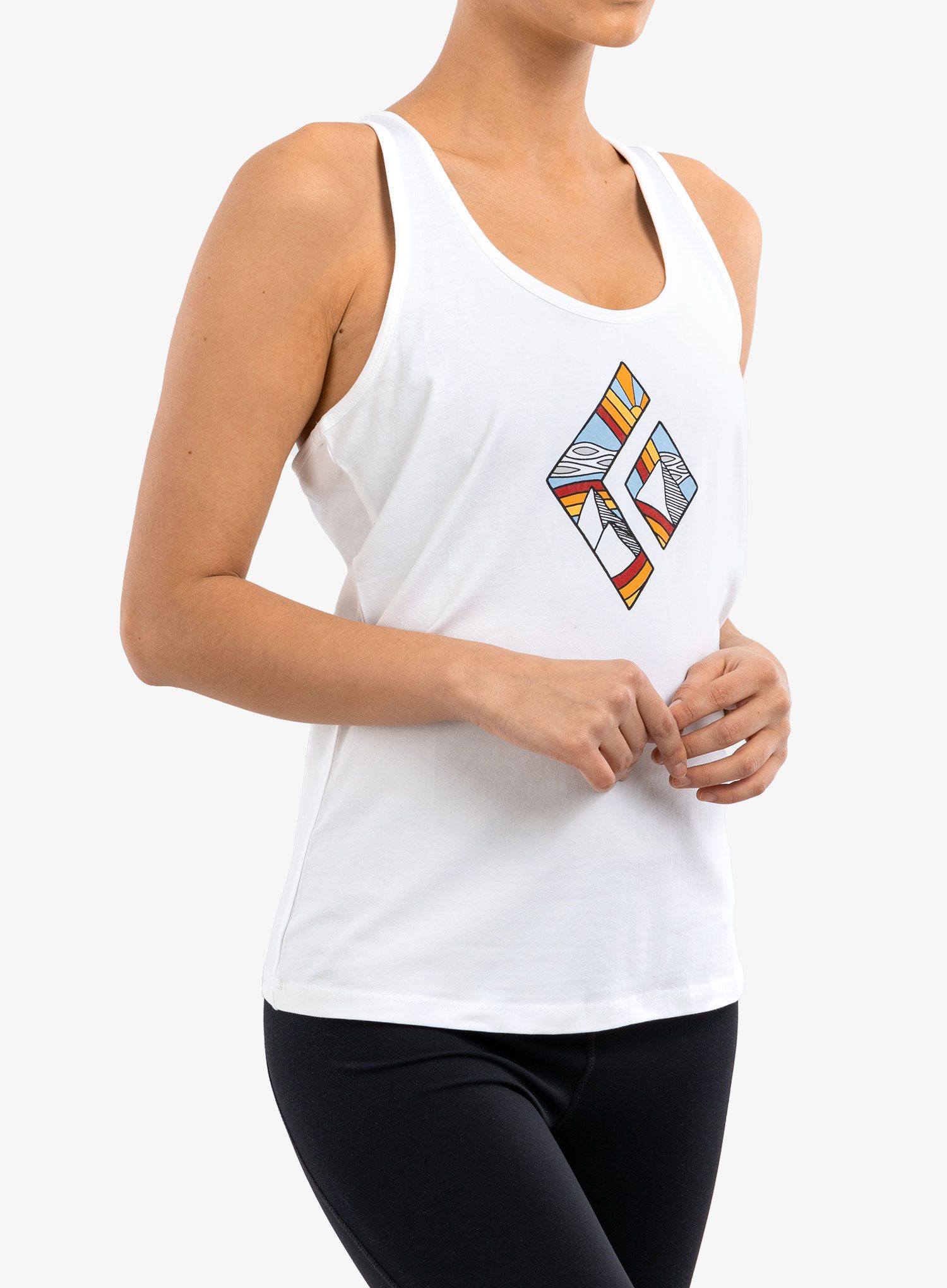 Dámský top Black Diamond Rainbow Diamond Tank - white
