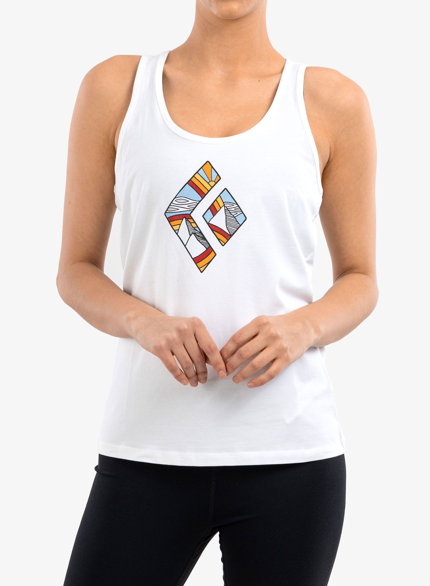 Dámský top Black Diamond Rainbow Diamond Tank - white