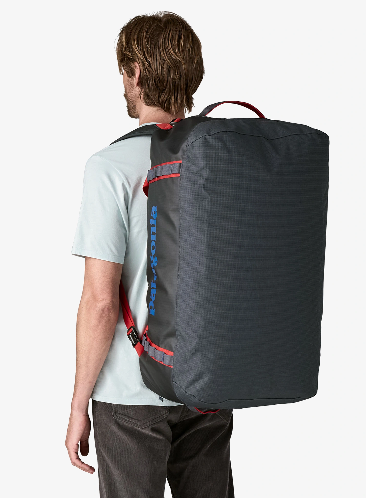 Cestovní taška Patagonia Black Hole Duffel 70L - smolder blue w/amanita red