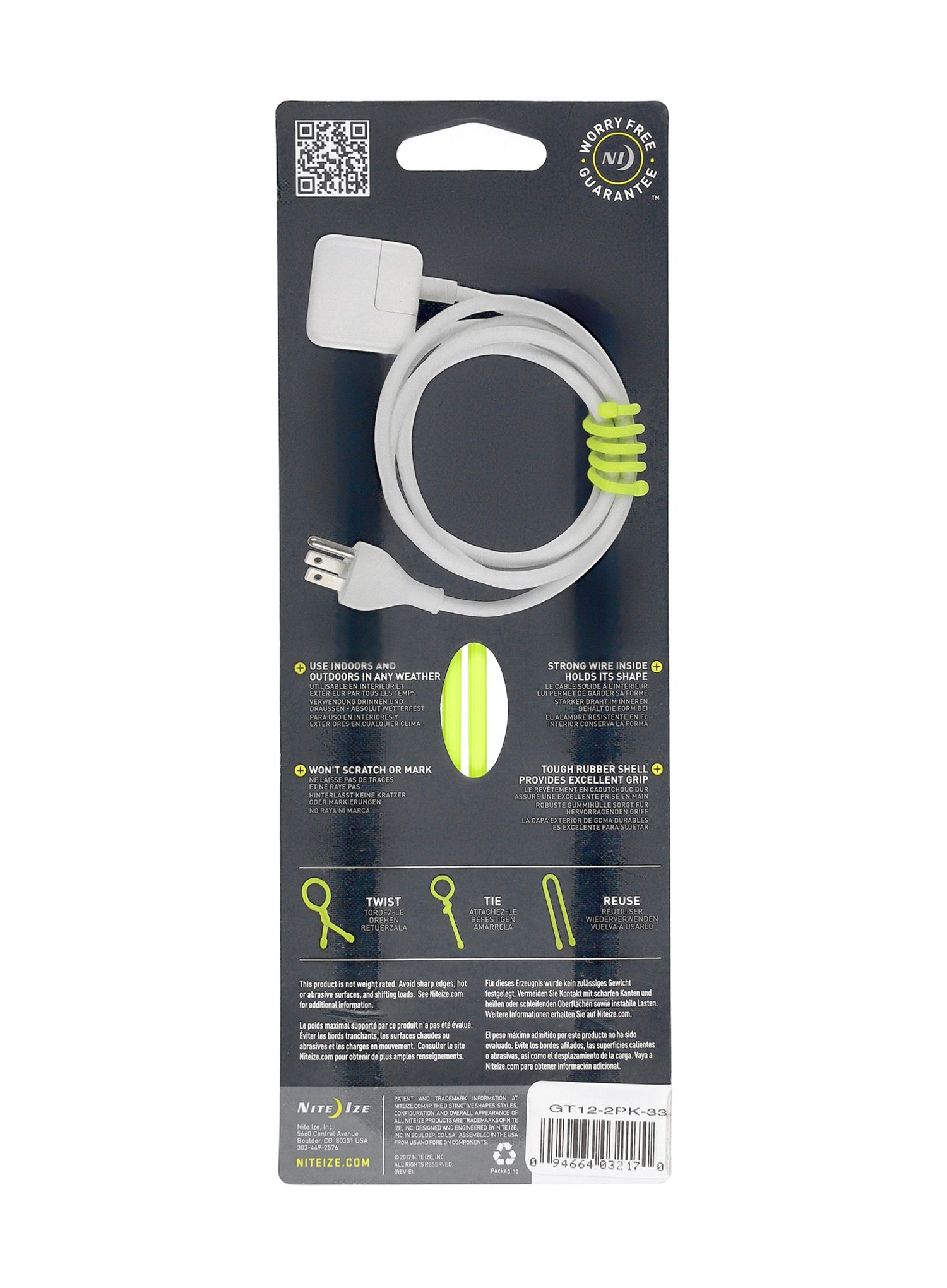 Vázací drát Nite Ize Gear Tie 12 - 2Pack - neon yellow
