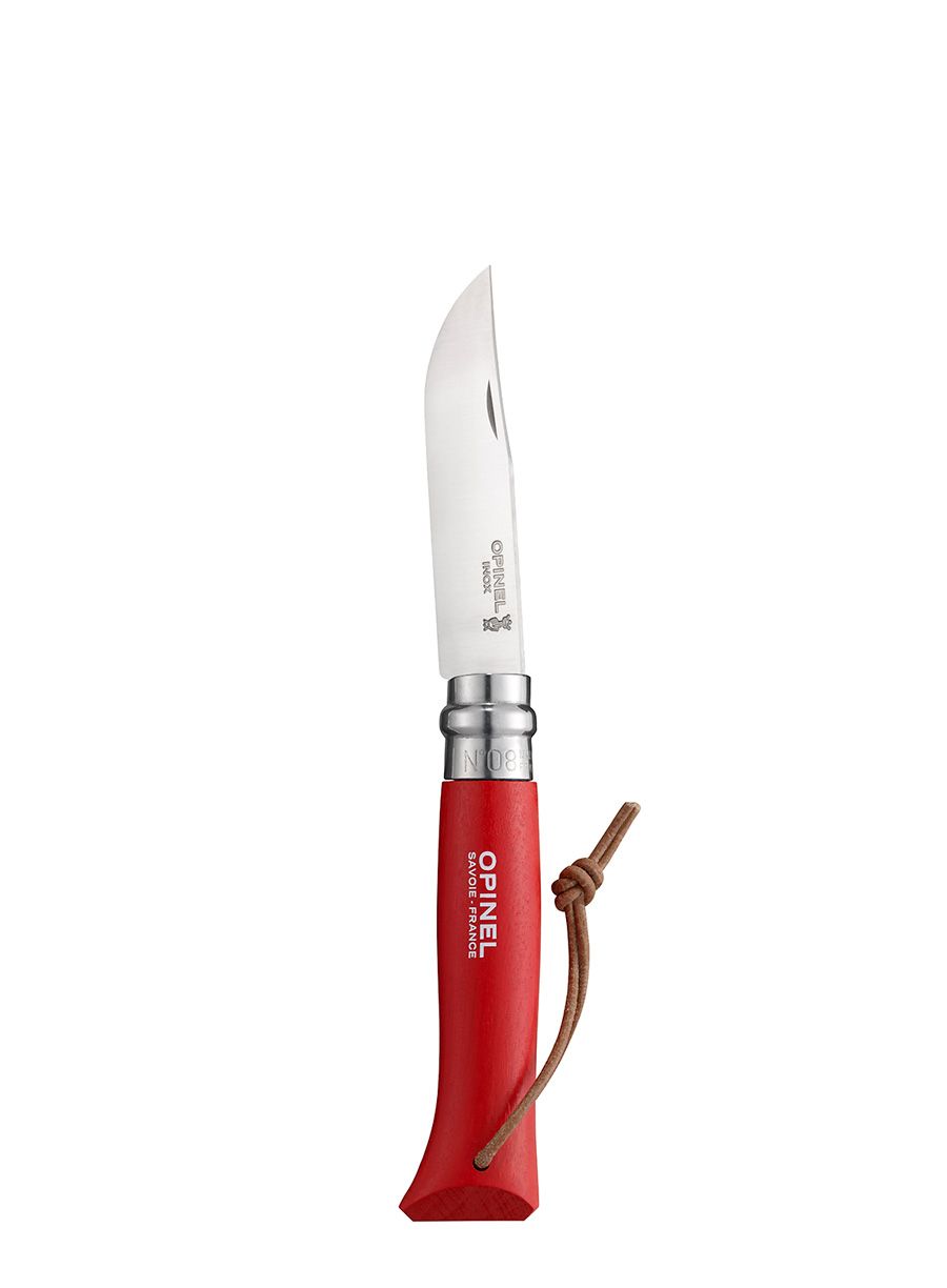 Turistický nůž s obalem Opinel No.08 Inox Origins - red