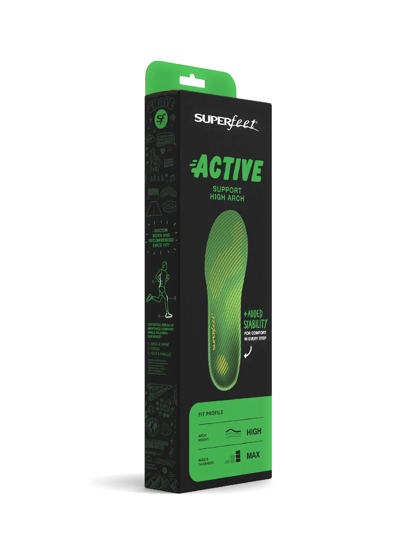 Vložky do bot Superfeet Active Support High Arch V2 - light green