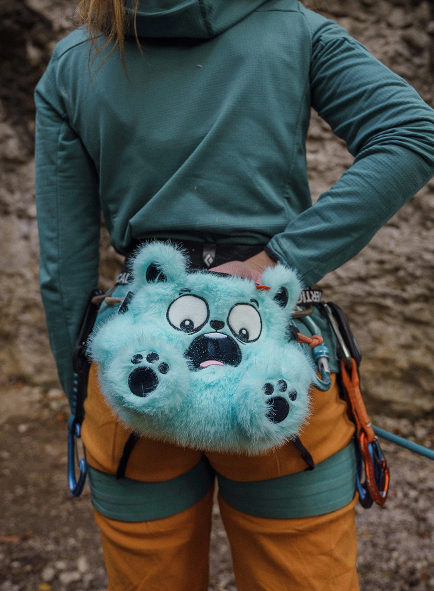 Pytlík na magnézium Y&Y Vertical Chalk Bag - bear