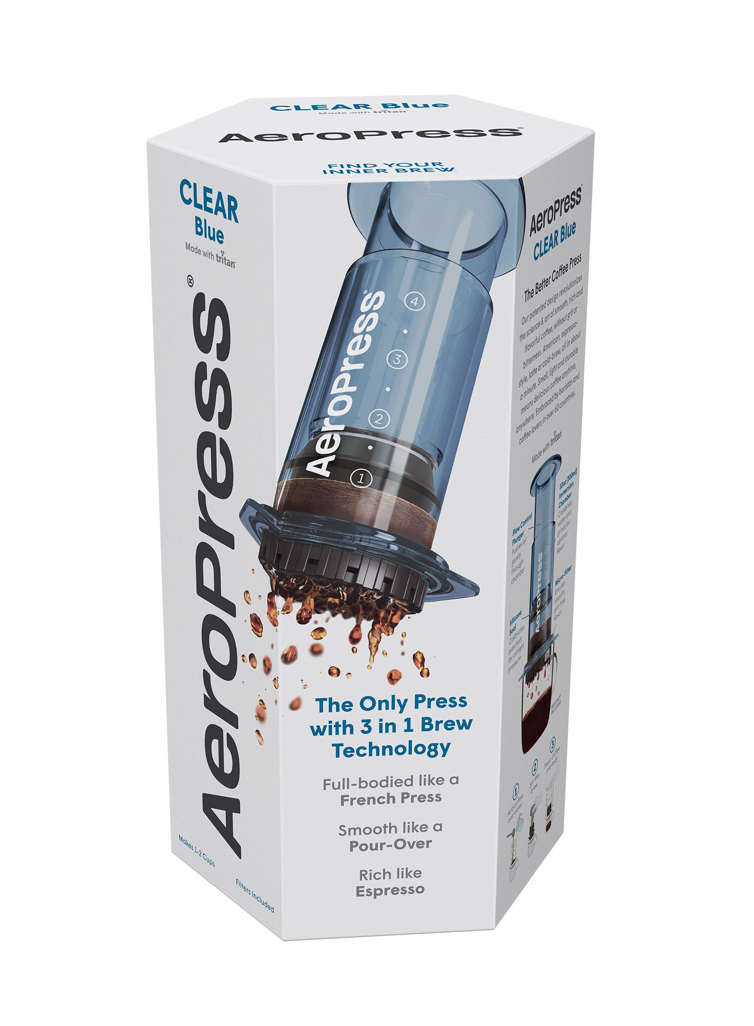 Cestovní kávovar AeroPress Clear - blue