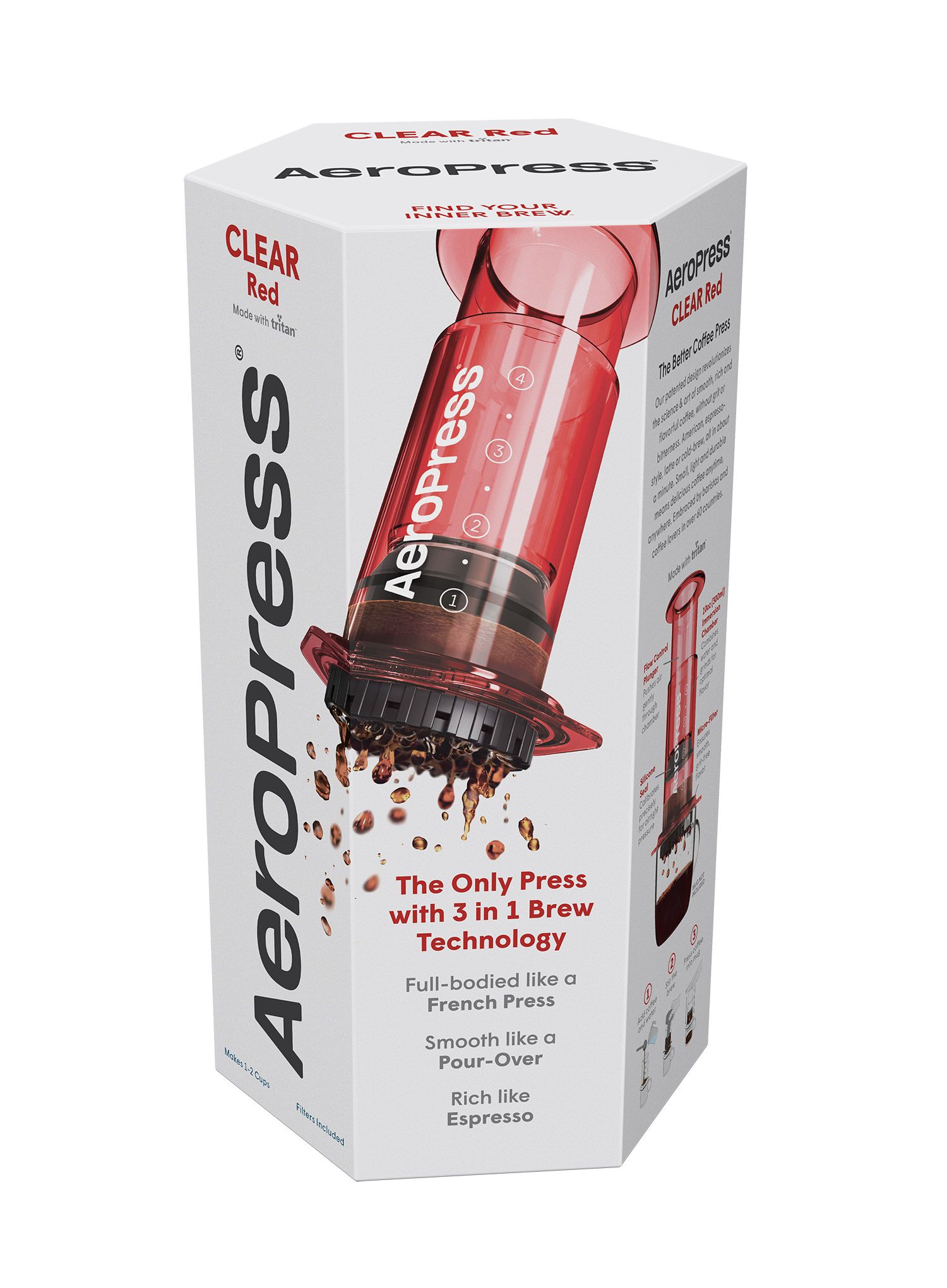 Cestovní kávovar AeroPress Clear - red