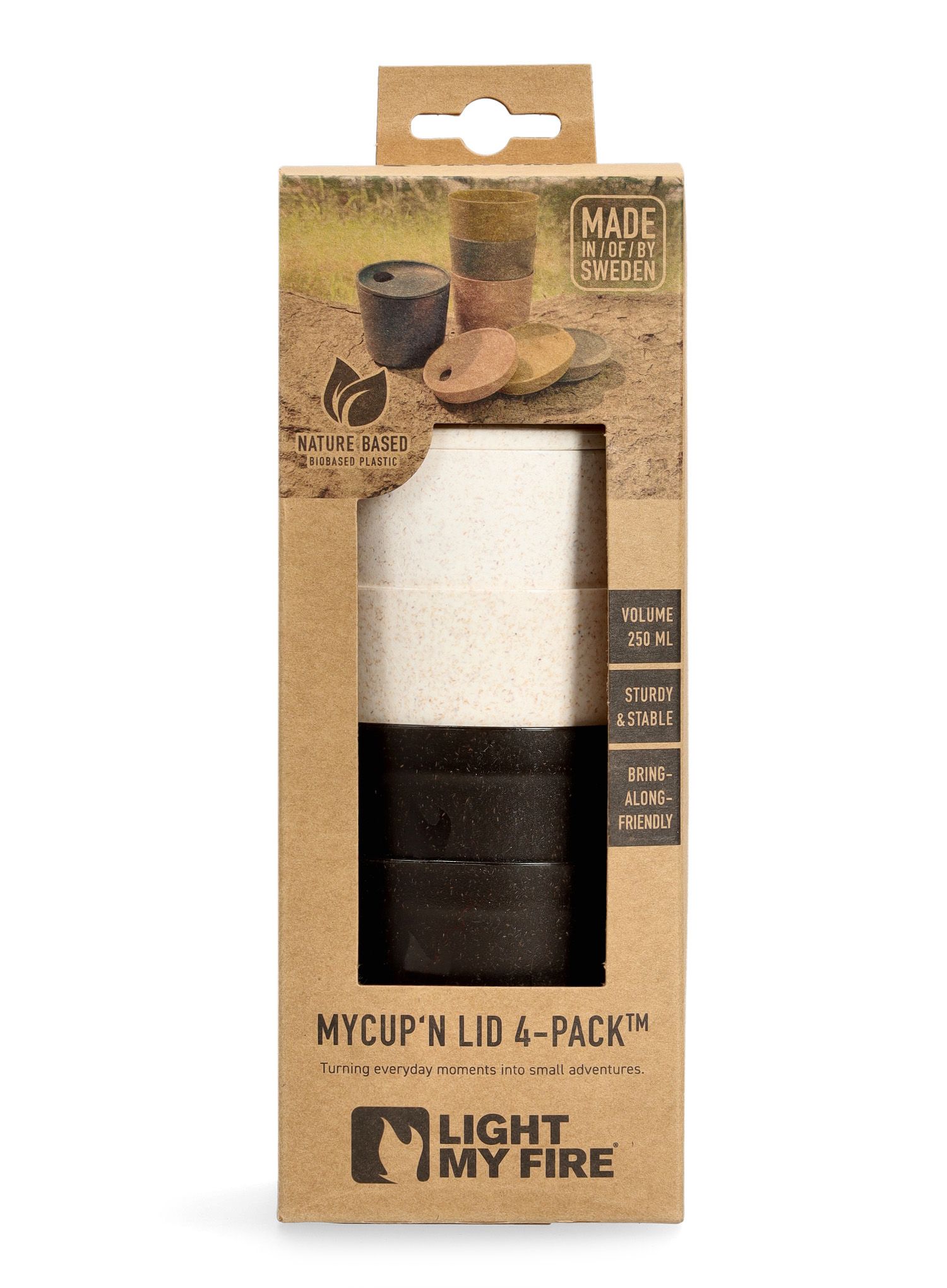 Sada hrnků Light My Fire MyCup'n Lid 4-Pack - cocoa/cream