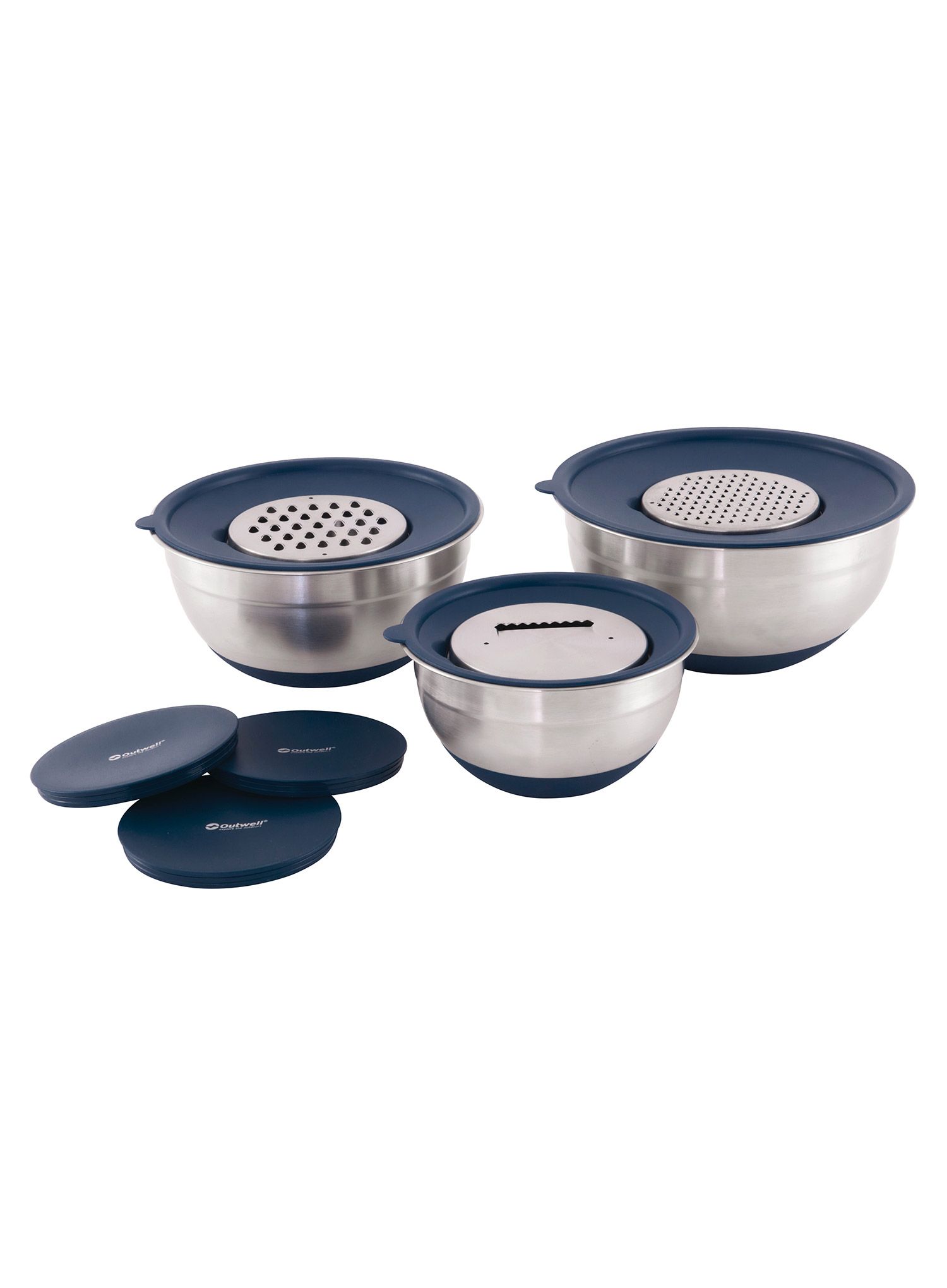 Sada nádobí Outwell Chef Bowl Set with Lids & Graters - silver