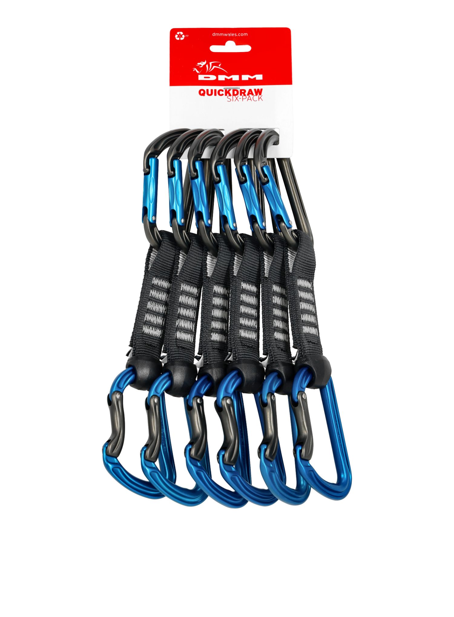 Lezecké expresky DMM Shadow Quickdraw 12 cm - 6-pack - titanium/blue