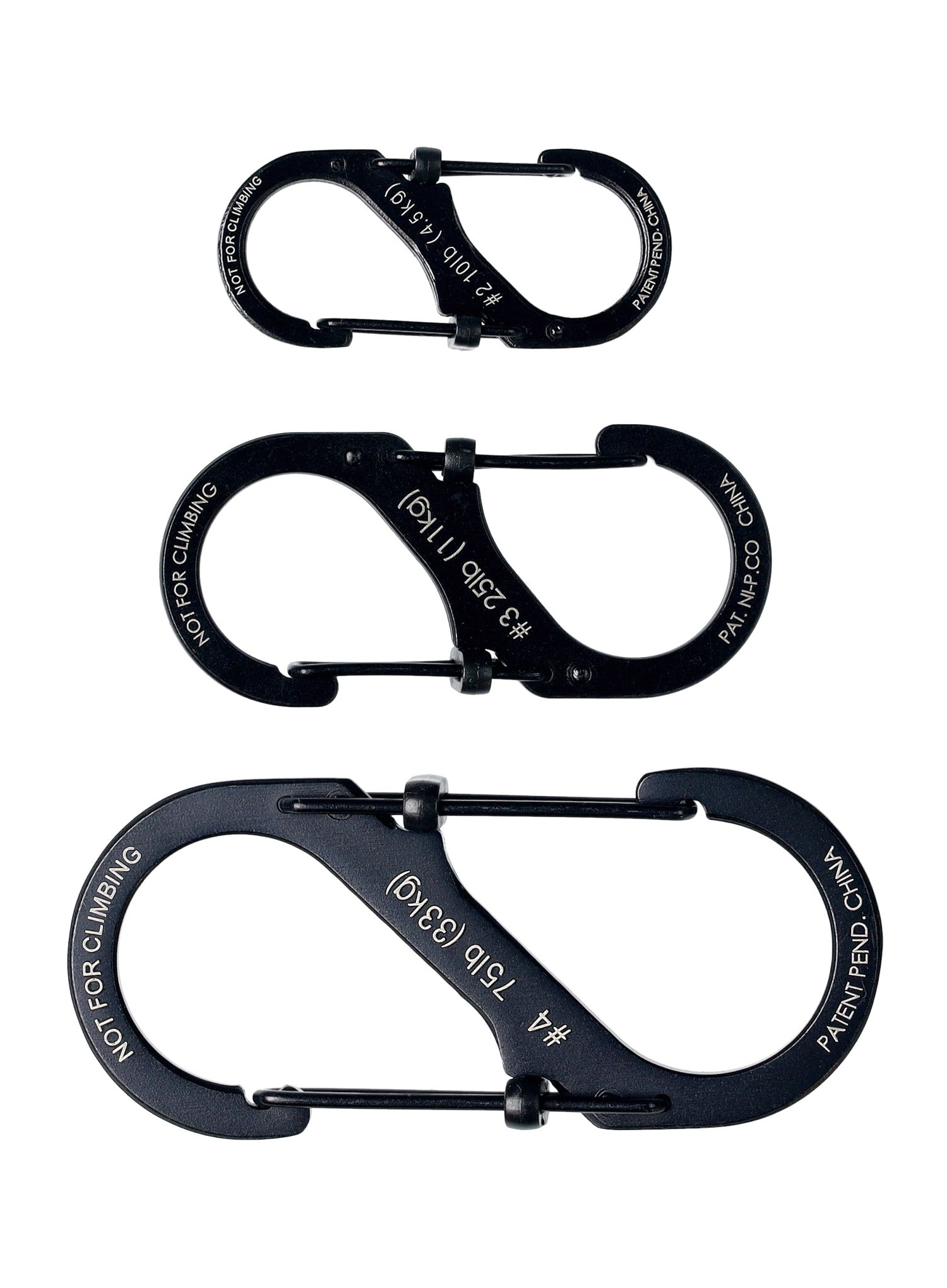 Sada karabin Nite Ize S-Biner SlideLock Set 2, 3, 44 - black