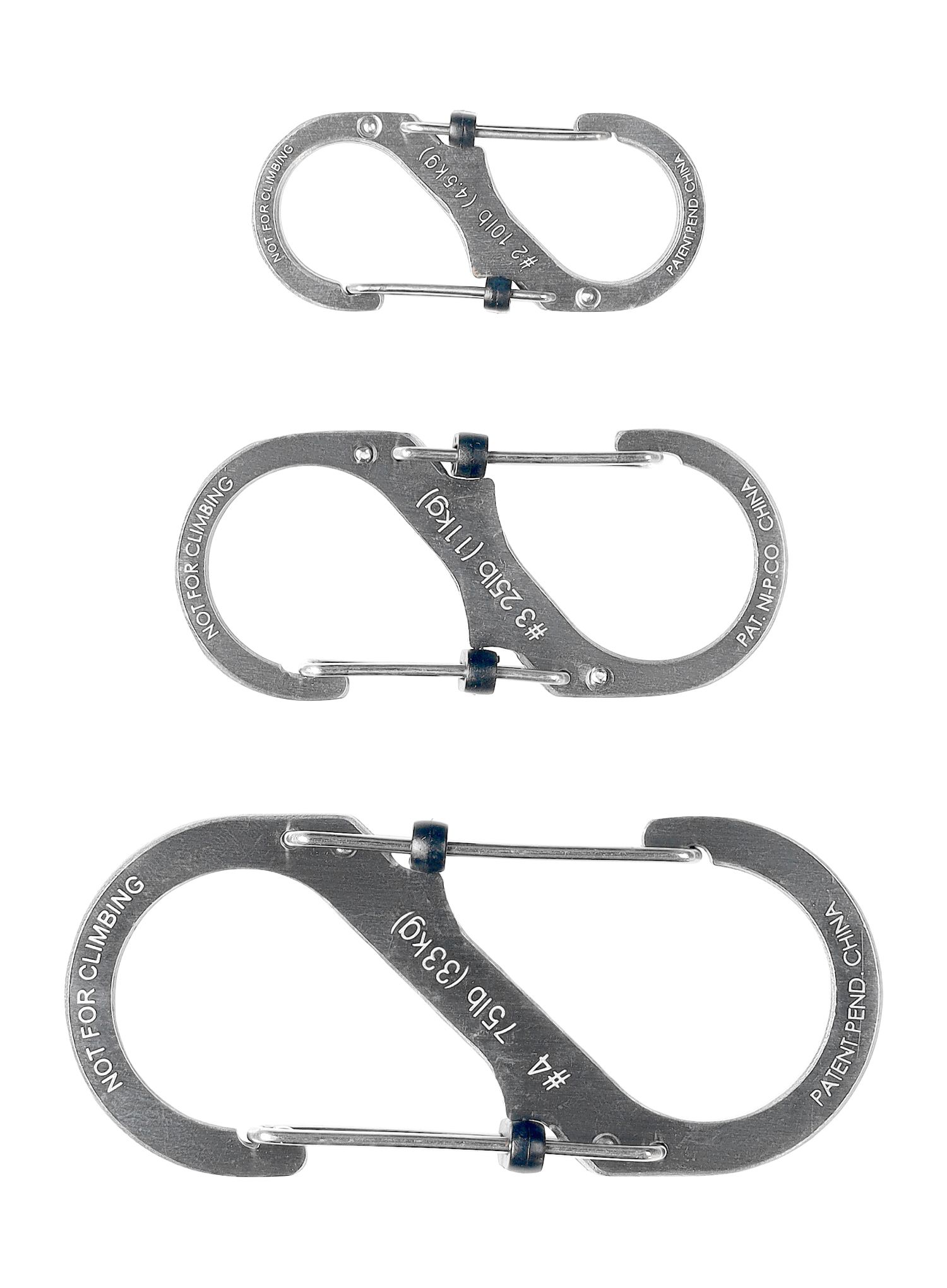 Sada karabin Nite Ize S-Biner SlideLock Set 2, 3, 4 - steel