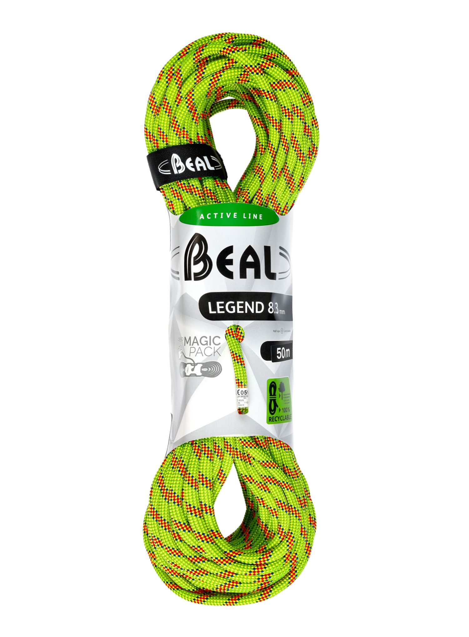 Dynamické lano Beal Legend 8,3 mm 50m x 2 - green/pink