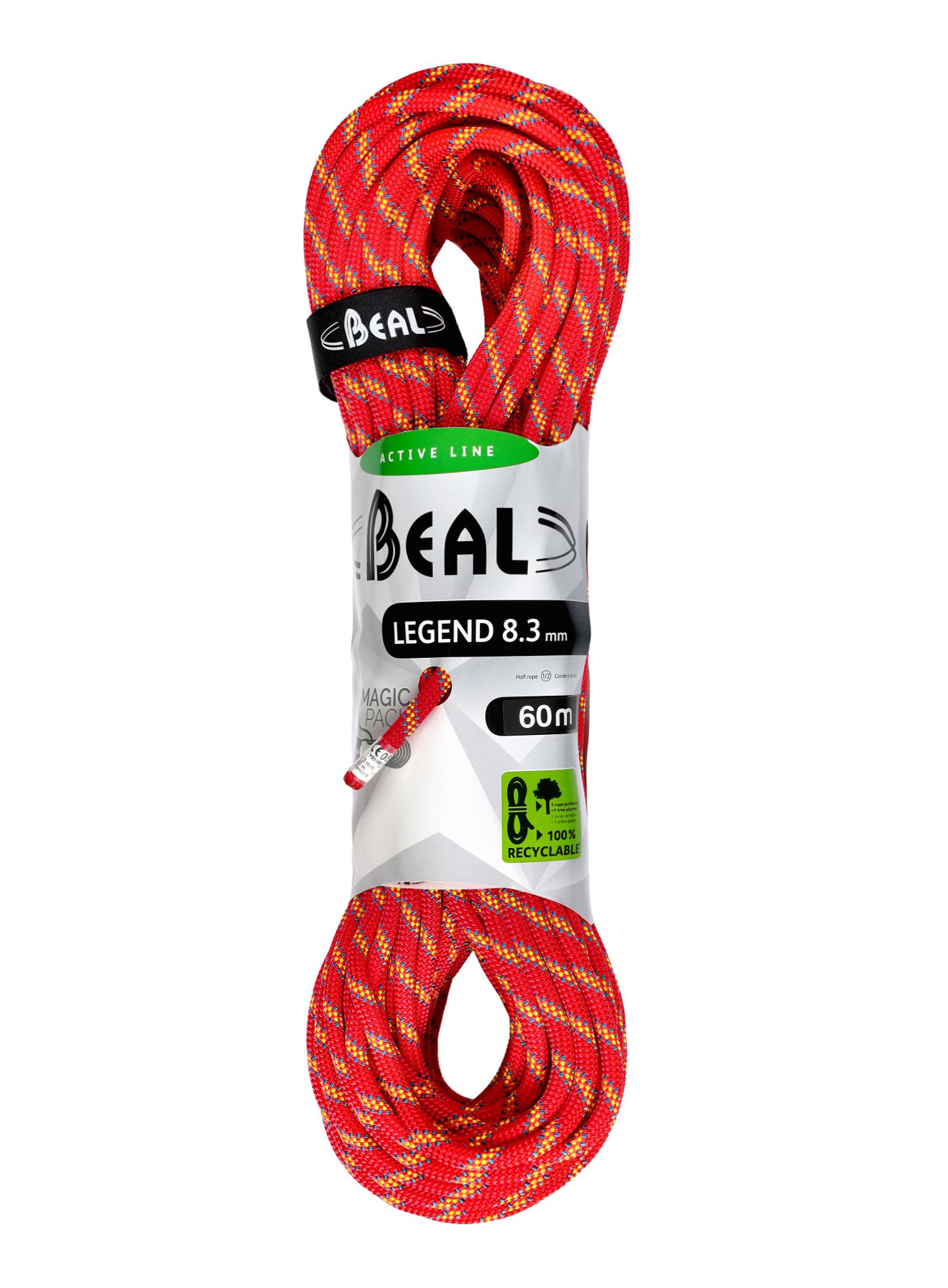 Dynamické lano Beal Legend 8,3 mm 60m x 2 - green/pink